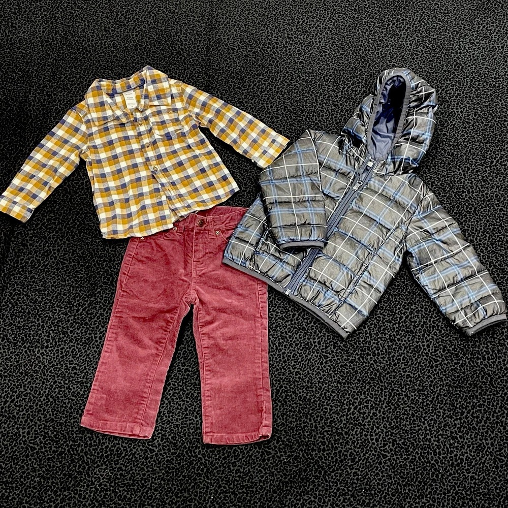 Boys Outfit Set 18-24M Toddlers Bundle Hooded Lightweight Jacket Fall Clothing